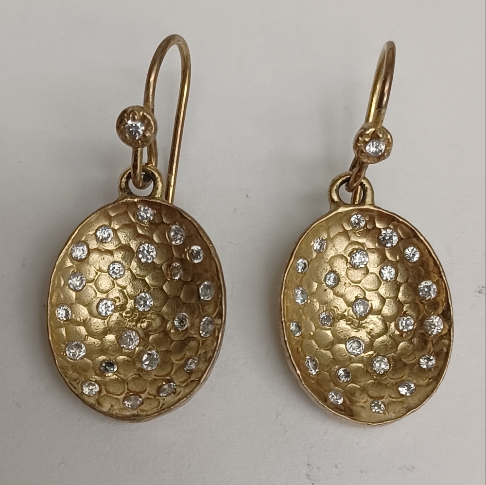 Earrings Concave with Rhinestones